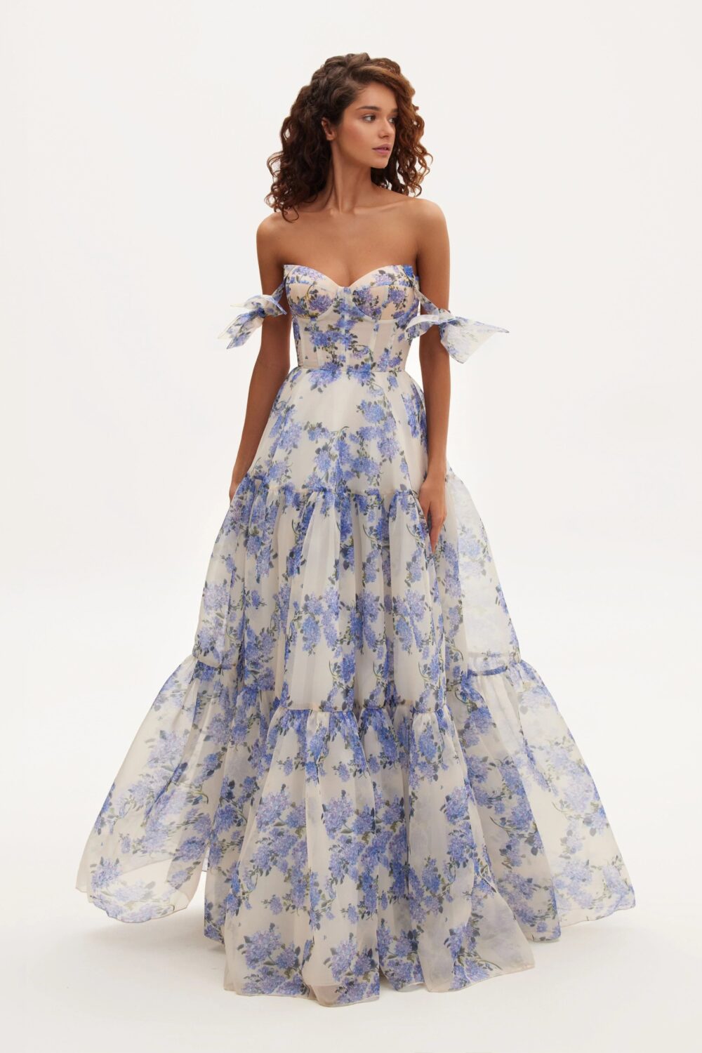 Tender Floral Tie-Strap Maxi Dress