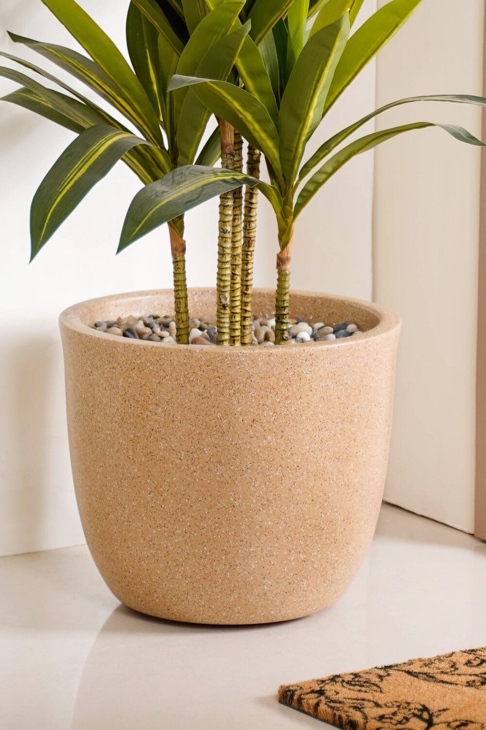 Planterra Large Beige Planting Pot 15x14 Inch