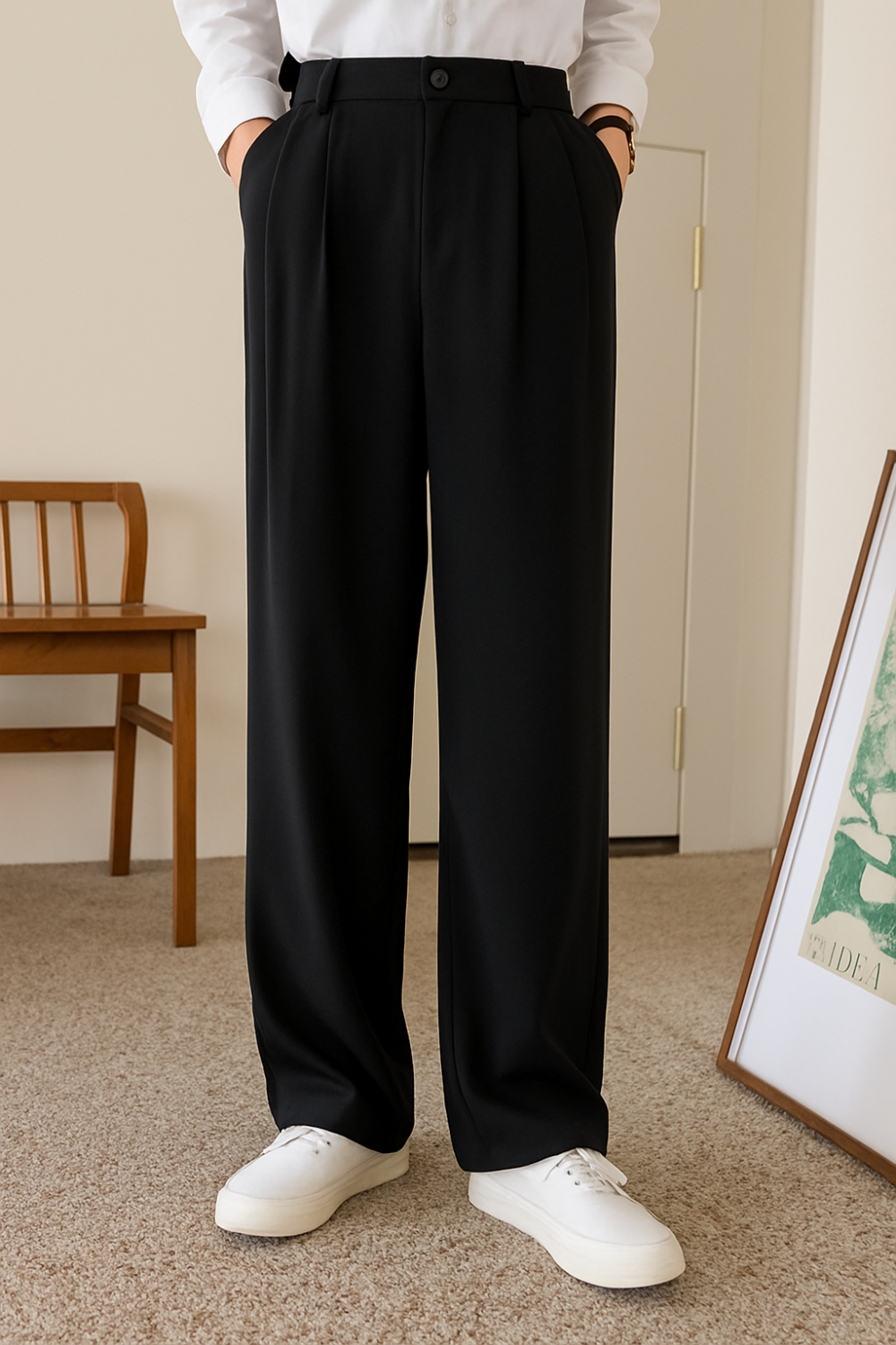 RELAXED BLACK PANTS