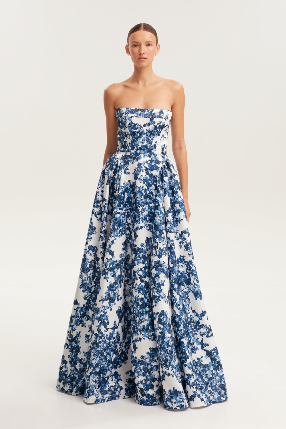 Ravishing Hydrangea Strapless Maxi Dress