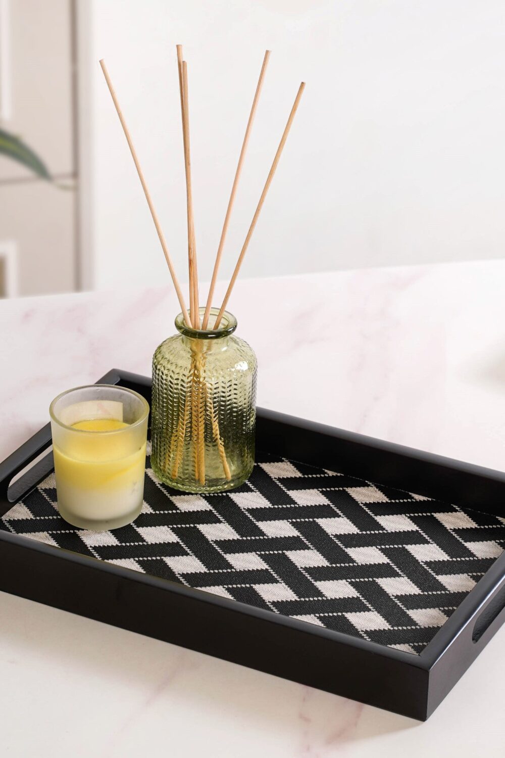 Multipurpose Decorative Tray Black Small