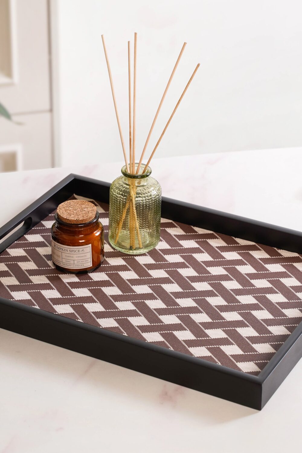 Multipurpose Decorative Tray Brown Large