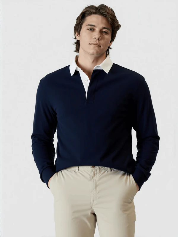 Lufii Men’s Contrast Collar Polo Shirt