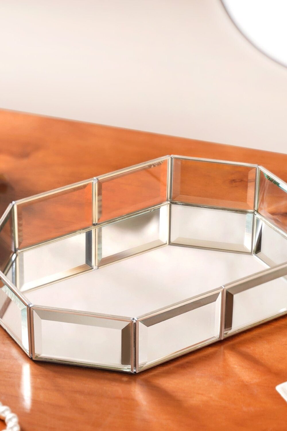 Glam Mirror Decorative Tray Silver