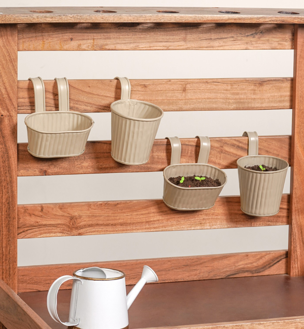 Mini Hanging Planter Set Of 4 Taupe